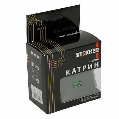 Розетка 2хUSB type A и C без рамки Stekker Катрин 50052 400_400_2160572