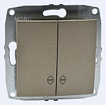 Выключатель проходной двухклавишный без рамки Mono Electric Despina / Larissa 500-002323-111 250_100_Array