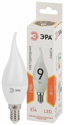 Лампа светодиодная Эра Стандарт E14 9Вт 2700K LED BXS-9W-827-E14 400_400_2473734