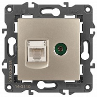 ТВ-розетка и розетка Ethernet RJ-45 без рамки Эра Эра Elegance 14-3110-04 500_191_2400919
