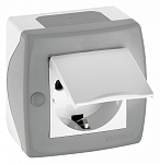 Розетка с заземлением с крышкой Mono Electric Octans IP20 104-020007-118 250_100_Array