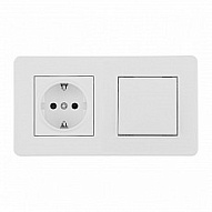 Блок с розеткой и выключателем Arte Milano SET16-2 SET16-2-40-1-30-1 white 500_191_2306054