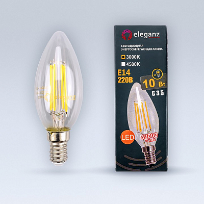 Лампа светодиодная Eleganz  E14 10Вт 3000K 13621 400_400_2046726