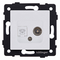 Розетка двойная RJ-11 и Ethernet RJ-45, без рамки Kollinger  REA-013WM 500_191_3123272
