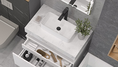 Столешница VELVEX Unit 80 белый мрамор 400_400_2901653