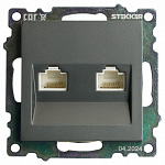 Розетка двойная Ethernet RJ-45 без рамки Stekker Катрин 50008 250_100_2160944