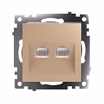 Розетка двойная Ethernet RJ-45 без рамки Stekker Катрин 50009 250_100_2160955