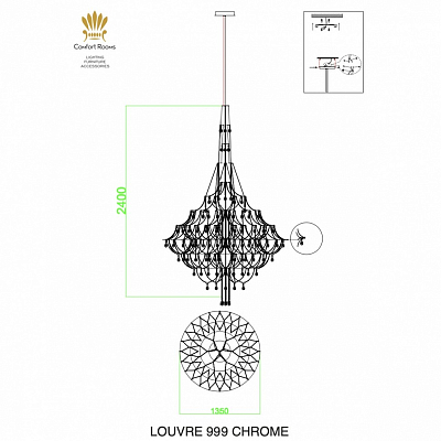Подвесная люстра iLamp LOUVRE 999 CR 400_400_3091012