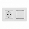 Блок с розеткой и выключателем Arte Milano SET16-2 SET16-2-40-1-30-1 white 100_100_2182454