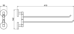 AQ4613MB БЕТТА полотенцедержатель двойной, матовый черный 250_100_2413253