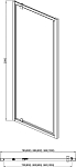 AQ ARI PI 09020BL Душевая дверь, распашная 900x2000 профиль черный, стекло прозрачное 250_100_2407767