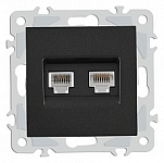 Розетка двойная RJ-11 и Ethernet RJ-45, без рамки Arte Milano am-206 206.44-1.black 250_100_Array