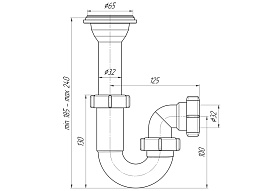 Сифон для раковины АНИ Пласт DB2000 1 1/4 дюйма 32 прямоточный 500_191_2913566