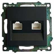 Розетка двойная Ethernet RJ-45 без рамки Stekker Катрин 50007 500_191_2301279