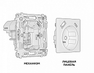 Розетка с заземлением и 2хUSB type A и C, без рамки Ambrella Volt ALFA MA910010 250_100_2187200