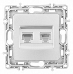 Розетка двойная RJ-11 и Ethernet RJ-45, без рамки Arte Milano am-217 217.44-1.silver 250_100_Array