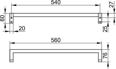 19101010600 EDITION 90 Square Полотенцедержатель 600 мм, хром 400_400_1436784