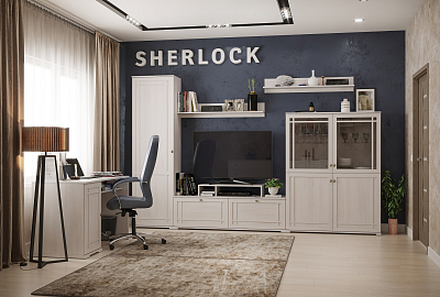 Шкаф для одежды и белья Sherlock 71 левый, ясень светлый 400_400_1502907