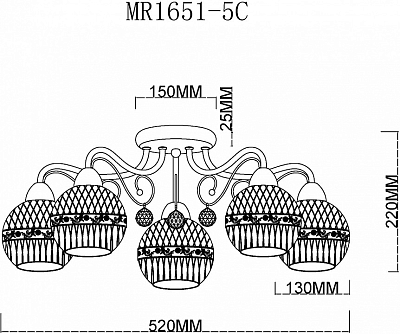 Потолочная люстра MyFar Frank MR1651-5C 400_400_1994028