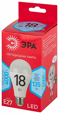 Лампа светодиодная Эра  E27 18Вт 4000K LED A65-18W-840-E27 R 400_400_2842486