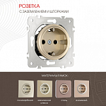 Розетка с заземлением и со шторкой, без рамки Arte Milano am-202 202.40-1.shampan 250_100_2165793