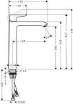 31184000 HG Metris смеситель для раковины 260, без донного клапана 250_100_1439659