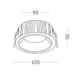 ST755.448.12 Св-к встр. Черный LED 1*12W 4000K 1 080Lm Ra80 120° IP20 D105xH50 100-240V Встраиваемые светильники 250_100_2947725