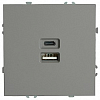 Розетка 2хUSB type A и C без рамки Stekker Эмили 49957 100_100_2301194