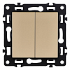 Выключатель проходной двухклавишный без рамки Kollinger Asthetik AS-005GD 100_100_3106823
