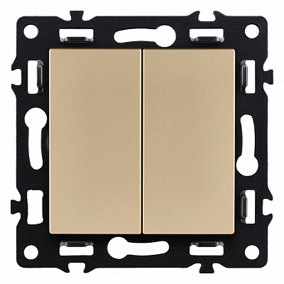 Выключатель проходной двухклавишный без рамки Kollinger Asthetik AS-005GD 400_400_3106823