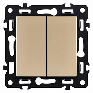 Выключатель двухклавишный без рамки Kollinger Asthetik AS-004GD 500_191_3106449