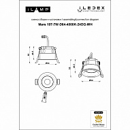 Встраиваемый светильник iLedex Technical Mars 107-7W-D64-4000K-24DG-WH 500_191_3153032