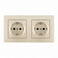 Розетка с заземлением и со шторкой Arte Milano SET06-2 SET06-2-40-1x2 shampan 500_191_2305963