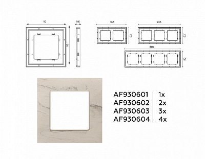 Рамка на 4 поста Ambrella Volt ALFA AF930604 400_400_2184766