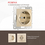 Розетка с заземлением и со шторкой, без рамки Arte Milano am-206 206.40-1.shampan 250_100_2167350
