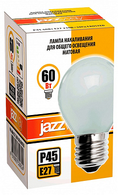 Лампа накаливания Jazzway  E27 60Вт 2700K P45 240V 60W E27 frosted 400_400_2870915