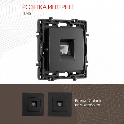 Розетка Ethernet RJ-45 без рамки Arte Milano am-217 217.45-1.black 400_400_2167857