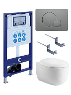 SET AQUATEK АЛЬТАИР cm-070 4в1 (рама AQUATEK INS-0000025 +крепление KKI-0000002 +кнопка KDI-0000070 +унитаз AQ1980-00 +тонкое сиденье с механиз) 500_191_3232672