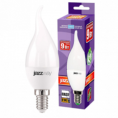 Лампа светодиодная Jazzway  E14 9Вт 5000K PLED-SP CA37 9w E14 5000K 400_400_2870878