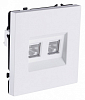 Розетка двойная Ethernet RJ-45 и со шторками, без рамки Kollinger Eclipse EC-018WH 100_100_3118852