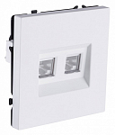 Розетка двойная Ethernet RJ-45 и со шторками, без рамки Kollinger Eclipse EC-018WH 250_100_3118852