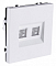 Розетка двойная Ethernet RJ-45 и со шторками, без рамки Kollinger Eclipse EC-018WH