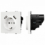 Розетка с заземлением и 2хUSB type A, без рамки Arlight SCT 054288 250_100_1603113
