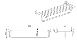 AQ4015BGM ВЕГА полка для полотенец, оружейная сталь 250_100_2732189
