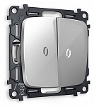 Выключатель проходной двухклавишный с подсветкой без рамки Ambrella Volt OMEGA MO404035 250_100_2187913