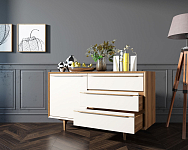 Комод "Bruni white" с ящиками и дверкой арт BR-02WH 250_100_1934679