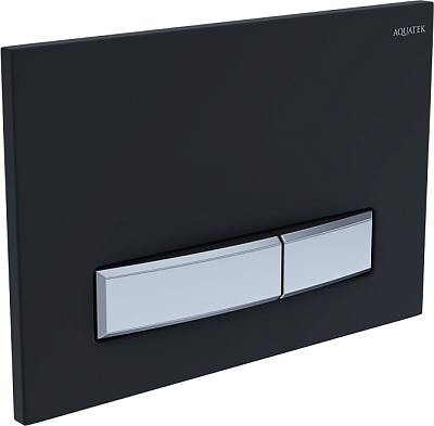 KDI-0000026 (009D-1) Панель смыва Slim Черный матовый (клавиша прямоугольная, никель) 400_400_2415425
