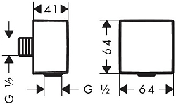 26455700 HG Fixfit Square шланговое подсоединение матовый белый 250_100_1438494