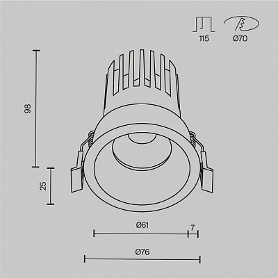 Встраиваемый светильник Maytoni Technical Dip DL117-15W-4K-W 400_400_2766143