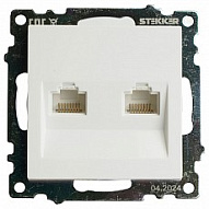 Розетка двойная Ethernet RJ-45 без рамки Stekker Катрин 50003 500_191_2301275